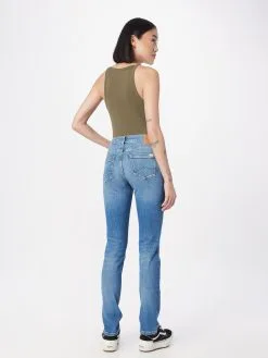 Mustang Jeans Slimfit Jeans Shelby Dames Blauw -Mustang Verkoop f1bc355a3e11ceab2f72dd2f9197a196