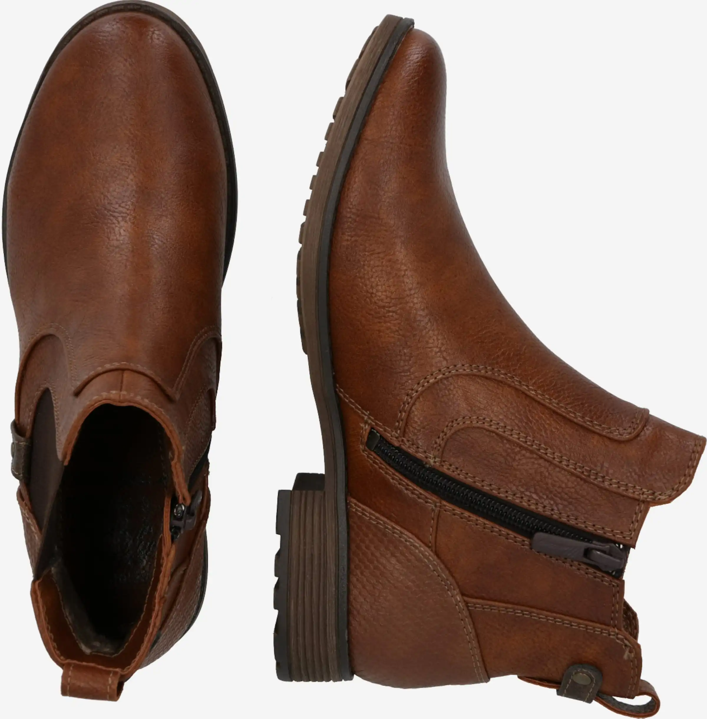 Mustang Enkellaarsjes Chelsea Boots Dames Bruin / Donkerbruin 4 Mustang Enkellaarsjes Chelsea Boots Dames Bruin / Donkerbruin - Afbeelding 2