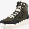 Mustang Hoge Sneakers Sneakers Hoog Dames Olijfgroen -Mustang Verkoop fab3d92653edc20691f606029f970043