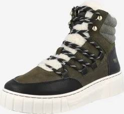 Mustang Hoge Sneakers Sneakers Hoog Dames Olijfgroen