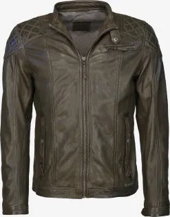 Mustang Leren Jassen Tussenjas Heren Groen