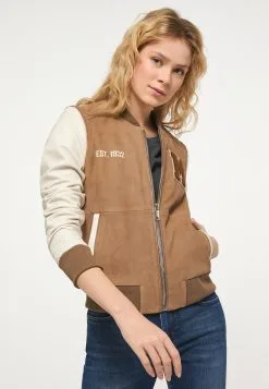 Mustang Leren Jassen Tussenjas Dames Bruin / Karamel -Mustang Verkoop ff3853242d41511594b900792d99e25f